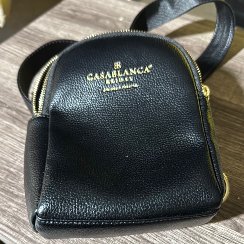 Casablanca bridal Black Leather Crossbody Bag